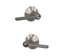Schlage F51A LAT 619 Latitude Keyed Entry Lever, Satin Nickel