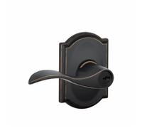 SCHLAGE F51AACC716CAM Accent Door Lever with Camelot Trim Keyed Entry Lock, Aged Bronze