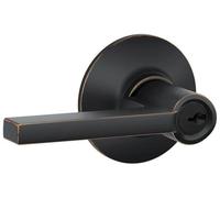 SCHLAGE F51ALAT716 Latitude Door Lever Keyed Entry Lock, Aged Bronze