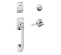 SCHLAGE F60 CEN 625 LAT Century Single Cylinder Handle Set and Latitude Lever, Bright Chrome