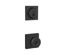 Schlage FB55 N G BWE 622 COL Single Cylinder Deadbolt and Keyed Entry Bowery Knob with Collins Trim, Matte Black