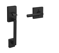 SCHLAGE FE285 CEN 622 BRW COL Century Front Entry Handle and Broadway Lever with Collins Trim Lower Half Grip, Interior, Matte Black