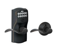 Schlage FE575 CAM 716 Acc Camelot Keypad Entry with Auto-Lock and Accent Levers, Aged Bronze