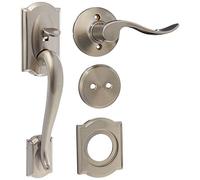 Schlage Lock Company F93CAM619ACC(RH) Camelot Dummy Style Handle Set with Accent Interior Right Hand Lever, Satin Nickel