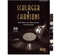 Schlager and chansons la 20 à 40 ans - 40 Evergreens et Schlager, traitement pour Piano (avec texte et AKKORD bezifferung) - Note livre avec 2 CD et coloré Cœur Note Pince