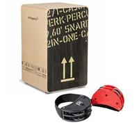Schlagwerk CP404 BLK Cajon Black with Keepdrum Foot Tambourine Set