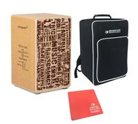 Schlagwerk CP85 Cajon Rudiments Styles + Keepdrum Seat Pad Red + Backpack Bag