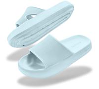 SCHLAPPY™ Original bathing shoes for men and women, flip flops and cloud shoes, 100% plastic-free, waterproof and non-slip, lightblue, 4/5 UK