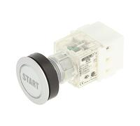 Schlegel 23.000.264 Push Button Silver-Coloured, Clear Button Cap, Name Plate Start, Push Contact Sensor 1 N/O Contact, Screw Connection