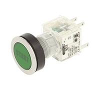 Schlegel 23.000.655 Push Button Stainless Steel, Green Button Cap, Name Plate Start, Push Contact Sensor 1 Opener/1 NO Contact