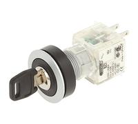 Schlegel 23.001.457 Key Switch Silver-Coloured, Buttoning, 2 Positions 12-13 o'clock, Push Contact Sensor, 1 N/O Contact