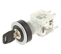 Schlegel 23.001.465 Key Switch Silver-Coloured, Locking, 3 Positions 9-12-15 o'clock, Push Contact Sensor 1 Opener/1 N/O Contact