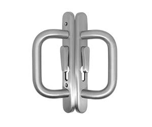 Schlegel Style Metal Patio Door Handle with Built-in Levers (Brushed Silver)