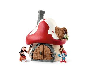 Schleich 20803 Smurf House with 2 Figurines, Multicoloured