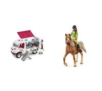 SCHLEICH 42439 Mobile vet with Hanoverian foal Horse Club Toy Playset for children aged 5-12 Years & 42542n Horse Club Sarah & Mystery Horse Club Toy Playset for children aged 5-12 Years