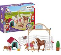 Schleich 42458 Club Hannah’s Guest Horses with Ruby The Dog, Multicoloured