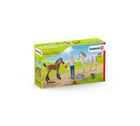 Schleich 42486 Visiting vet mare and foal playset Quarter horse toy horses PONY