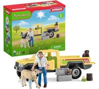 SCHLEICH 42503 Farm World 12pc Vet Visit Playset with Farm Animals, Truck, and Veterinarian - Highly Detailed and Durable Farm Playset, Fun and Educational Farm Animal Toys Gift for Kids Ages 3+