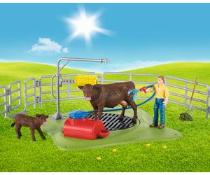 Schleich 42529 Happy Cow Wash FARM WORLD play set animals cows farming cattle