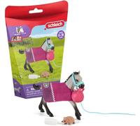 SCHLEICH 42534 Horse Club Playful Foal Horse Playset - Authentic Horse Toy Playset - Horse Figurine with Removable Blanket, Bottle, and Ball Accessories, Fun and Imaginative Play for Kids Ages 5+