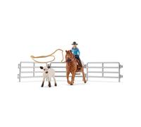 SCHLEICH Farm World Cowgirl Team Roping Fun Toy Playset