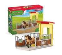 Schleich Farm World Playset Pony Box With Iceland Pony Stallion Doll Golden