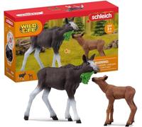 schleich Wild Life 42629 Mother Moose and Calf Playset - North American Forest A