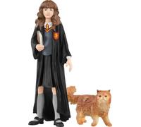 SCHLEICH Harry Potter - Hermonie and Crookshanks Cat Figurines - 2 PC Harry Potter Set - Wizarding World Collectible Figures for Kids and Adults - Toys for Ages 6+ | 42635
