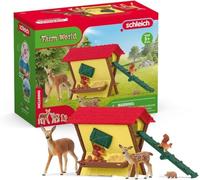 Schleich Farm World Feeding the Forest Animals Toy Playset,