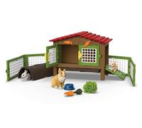 schleich 42728 Rabbit hutch, from FARM WORLD - Playset, 17 pieces for Age 3+
