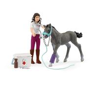 Schleich Horse Club Ms. Kramer with foal 12 Piece Pocket Set for Girls and Boys Ages 4+