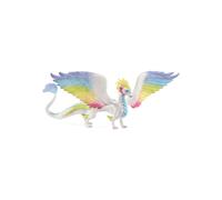 schleich Bayala - 13" Rainbow Dragon Figurine with Movable Wings - Winged Mythical Creature Figure with Glittering Body - Kids Ages 5+ | 70728