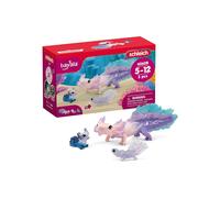 Schleich Bayala - 3PC Colorful Axolotl Figurine Toy Set - Mermaid Mythical Creature - Cute Undersea Fairy Salamander Figures - Kids Ages 5+ | 42628