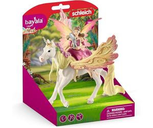 Schleich Bayala - 3Pc Fairy Feya With Pegasus Unicorn - Kids 5+ | 70568 | Unicorn Figurine, Fantasy Toy for Girls 5+, Magical Collectible, Screen-Free Imaginative Pretend Play, Fairy Animal Figure