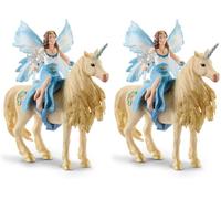 Schleich Bayala - 4Pc Eyela Riding On Golden Unicorn - Kids Ages 5+ | 42508 (Pack of 2)
