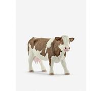 Schleich Brown and White Kids Farm World Simmental Cow Toy
