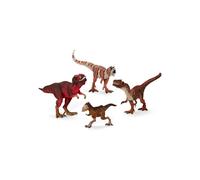 Schleich Dinosaurs - 4 PC Red Dinosaur Playset - with T Rex Figure, Allosaurus, Intrepidus and Majungasaurus - Jurassic Era Realistic 3+ | 77726