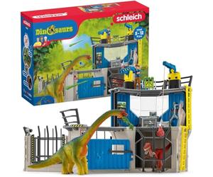 SCHLEICH Dinosaurs - 72PC Large Dinosaur Research Station Playset - Interactive Toy Set with Action Figure and 2 Realistic Movable Dino Figurines for Boys and Girls - Kids Ages 5+ | 41462