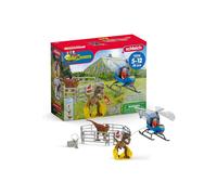 Schleich Dinosaurs - Helicopter Rescue Dinosaur Playset - Dino Playset for Ages 5+