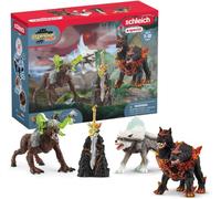 Schleich Eldrador Creatures - 5PC Fantasy Creature Set - Ice Wolf, Lava Hound, Rock Beast and Sword Figure Playset - Animal Monster Figurines for Boys and Girls - Durable Toys for Kids Ages 7+ | 72179