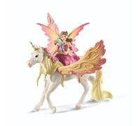SCHLEICH Bayala Fairy Feya with Pegasus Unicorn Toy Figure - Black