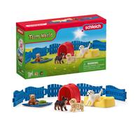 Schleich Farm World 13-Piece Puppy Pen Playset - Featuring 3 Cute Puppy Figurines and Accessories Educational and Durable Toys Fun and Imaginative P
