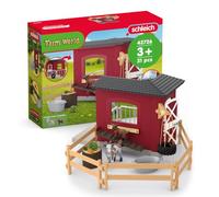 SCHLEICH Farm World - 31PC Goat Stable Playset with 2 Goat Figures and Accessories - Farm Animal Toys for Boys and Girls - Pretend Play Barn Toy for Imaginative Play - Toddlers, Kids Ages 3+ | 42726