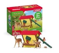 SCHLEICH Farm World - 39 Piece Feeding the Forest Animals Playset Toy with Deer, Fawn, Hedgehog, Squirrel Figures and Accessories - Fun, Educational Figurines for Boys and Girls - Kids Ages 3+