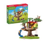 FARM WORLD - 42408 Adventure Tree House Playset, 60-Piece Detailed Tree House Play Set with Tire Swing, 2 Child Figurines and Animal Figurines,