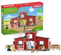 SCHLEICH Farm World - 92 PC Red Barn Farm Playset with Animals, Farmer and Accessories with Movable Pieces - Realistic Barnyard Animal Figurines - Fun Educational Toys for Kids and Toddlers Ages 3+