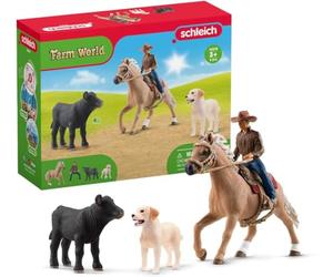 Schleich Farm World - 6Pc Western Riding Adventures - Kids Ages 3+ | 42578 | Farm Animal Figurine, Realistic Animal Toys, Barn Toy for Kids 3+, Screen-Free Imaginative Pretend Play, Montessori