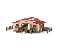 SCHLEICH Farm World - 96PC Horse Barn and Stable Playset - Riding Center with 2