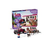 Schleich Horse Club - 119 PC Lakeside Truck and Trailer Playset With 2 Horse Figurines, 2 Poseable Rider Figures and Accessories - Ages 5+ | 42705