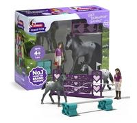 SCHLEICH Horse Club - 15 PC Tournament Training Set with Poseable Lisa Figurine, 2 Horse Figures and Riding Accessories - Realistic Horses for Girls and Boys - Animal Figures for Kids Ages 5+ | 42776